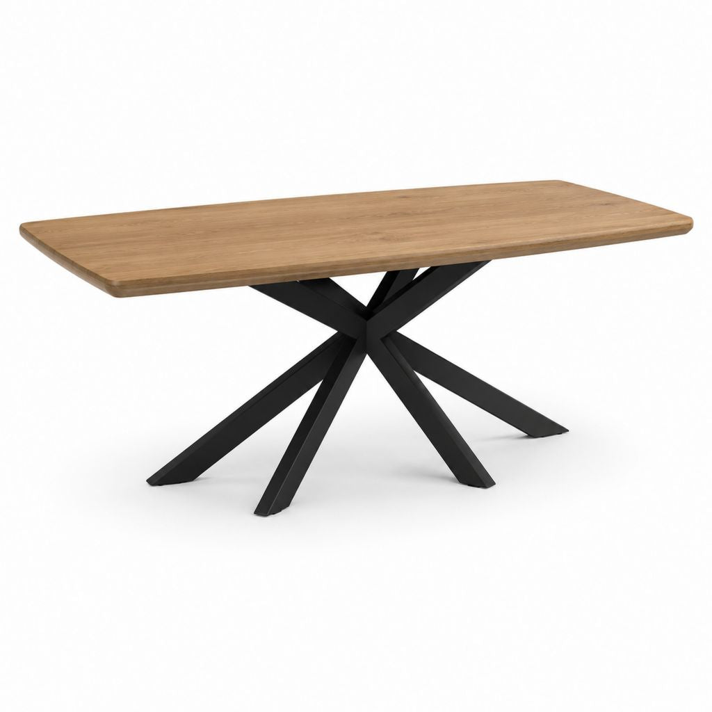 Esstisch Eiche Massivholz Rechteckig 180 x 90 x 76 cm Schwarz