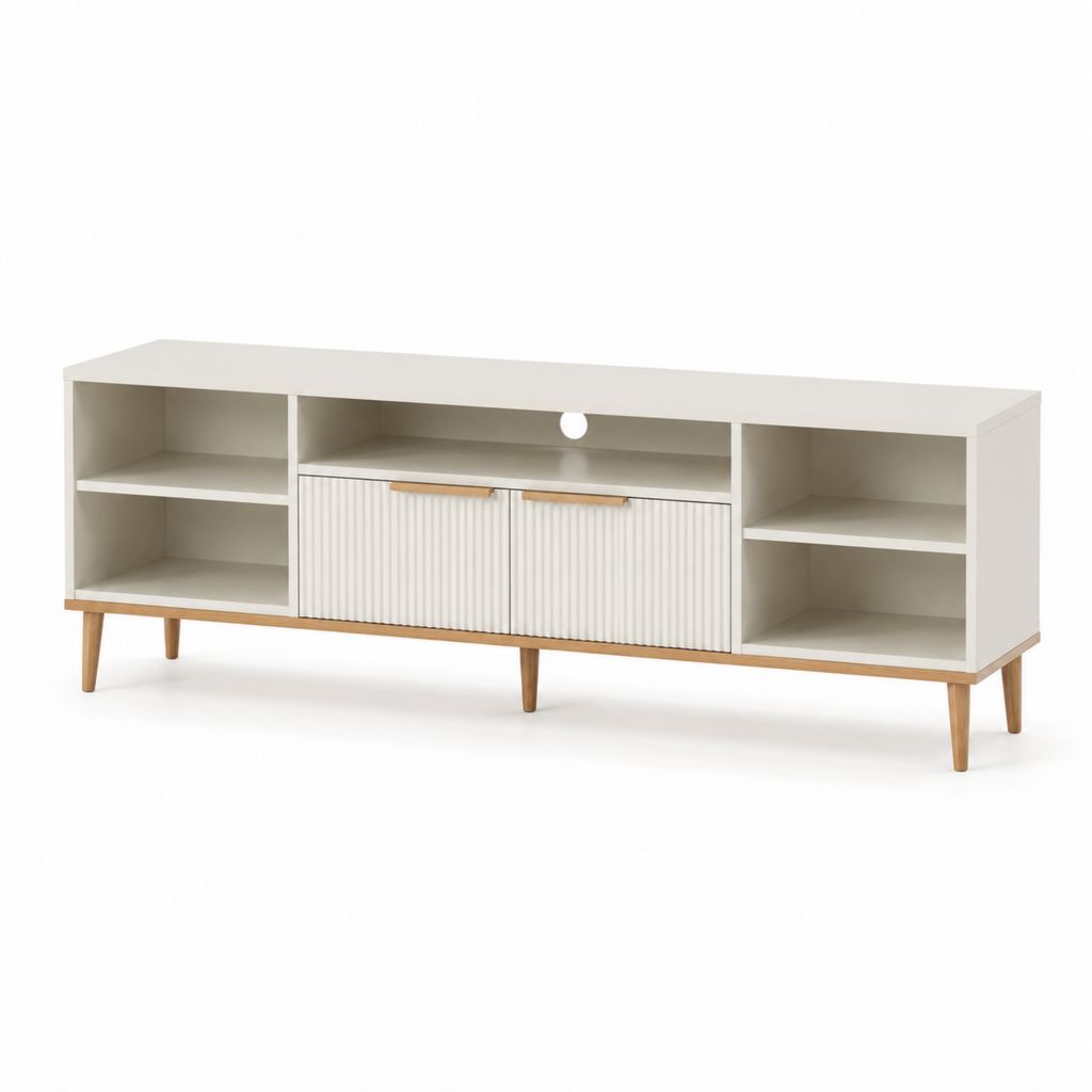 TV-Lowboard Weiß MDF rechteckig 160 x 40 x 60 cm