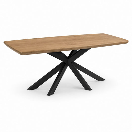 Esstisch Eiche Massivholz Rechteckig 180 x 90 x 76 cm Schwarz
