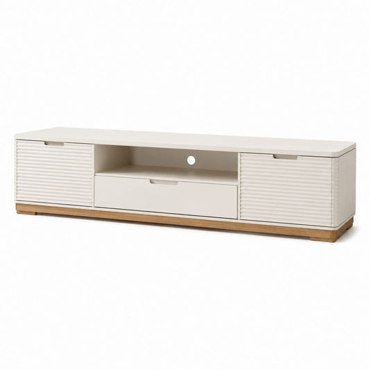 TV-Lowboard Weiß MDF und Eiche rechteckig 180 x 40 x 45 cm