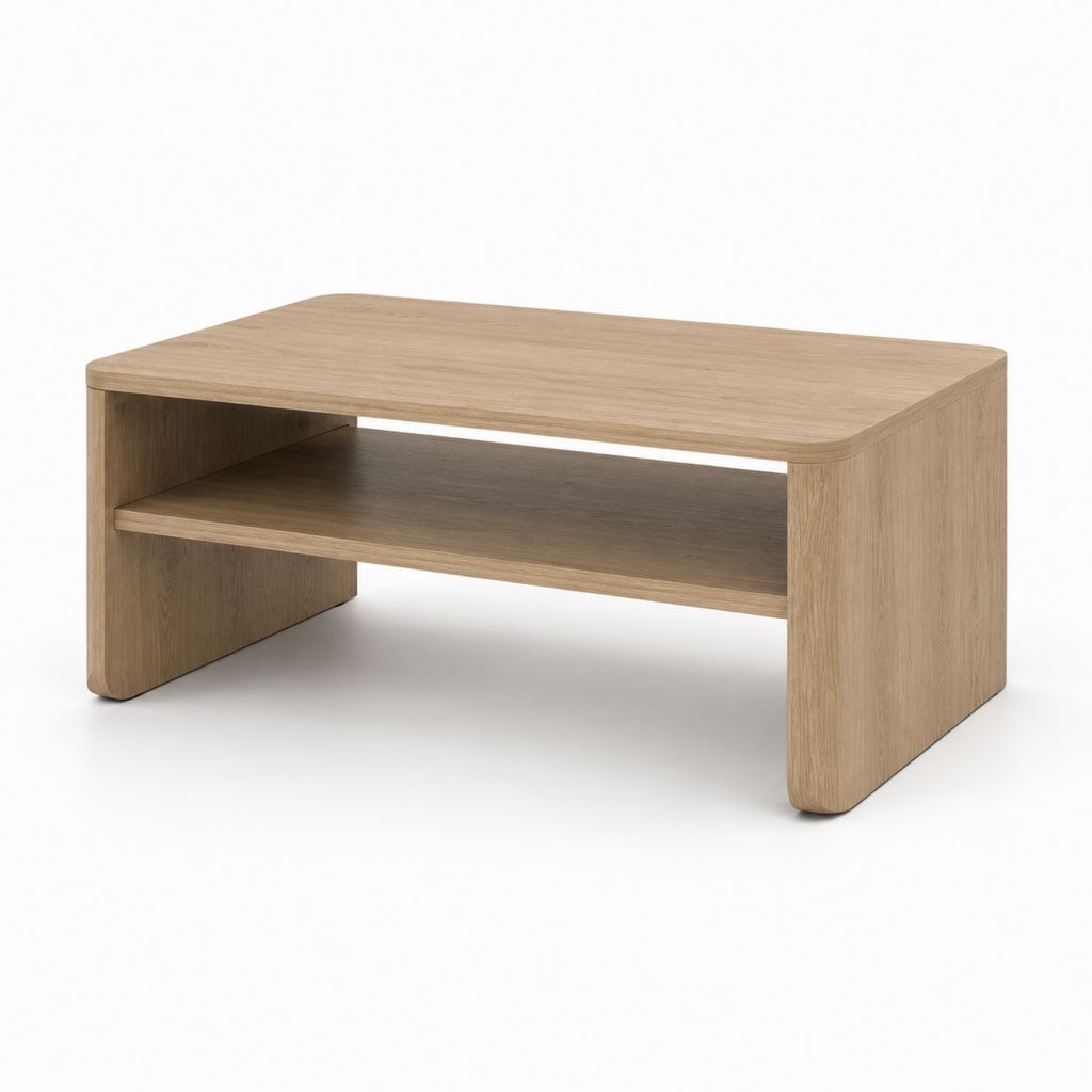 Couchtisch mit Ablagefach Eiche Dekor Holzwerkstoff rechteckig 100 x 60 x 45 cm