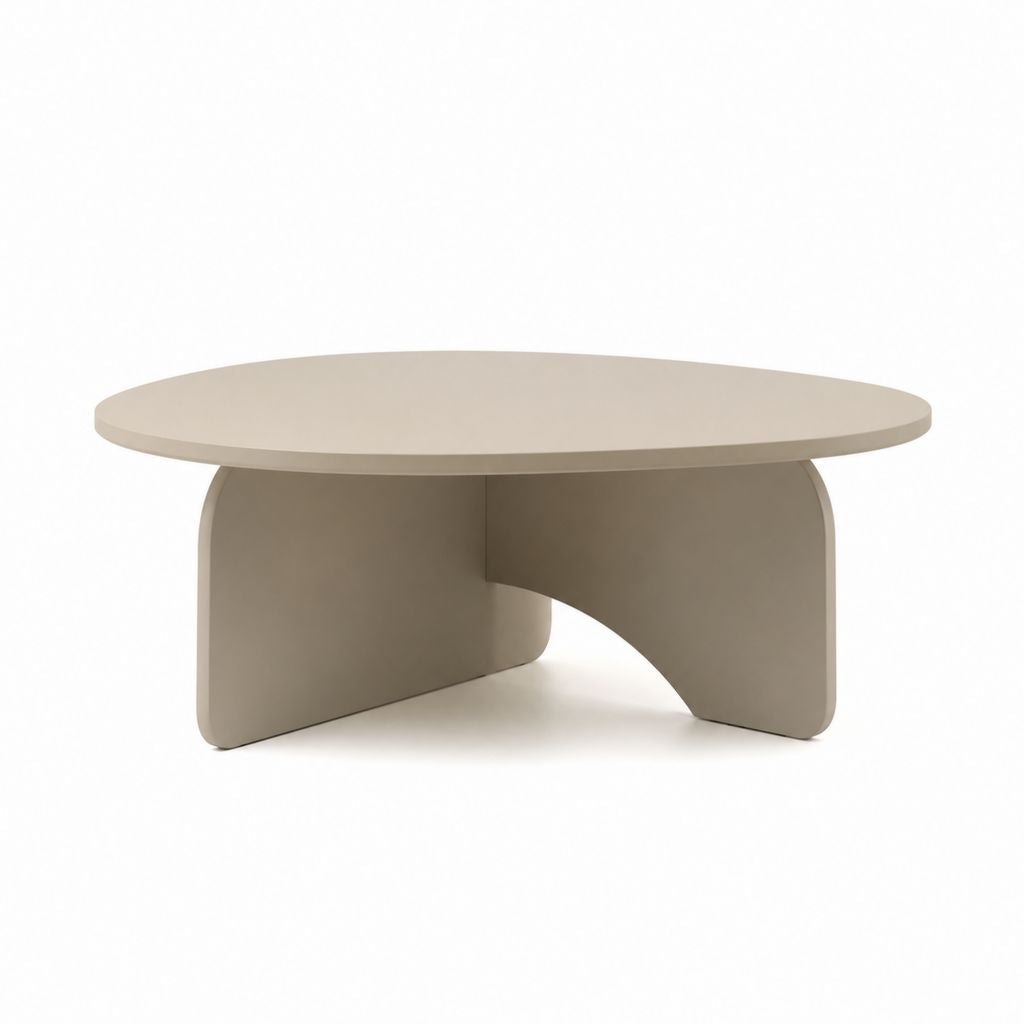 Couchtisch Beige MDF oval 120 x 60 x 40 cm