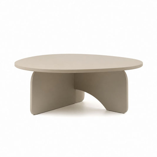 Couchtisch Beige MDF oval 120 x 60 x 40 cm